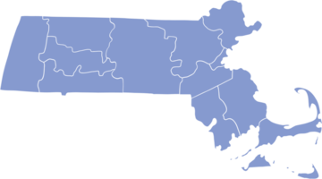 doodle freehand drawing of massachusetts state map. png