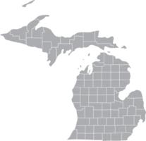 doodle freehand drawing of michigan state map. png