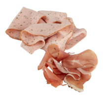 Speck Bologna Schnitt aus isoliert transparent Hintergrund png