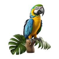 ai generado guacamayo loro aislado en transparente antecedentes png