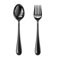 AI generated Spoon and fork isolated on transparent background png