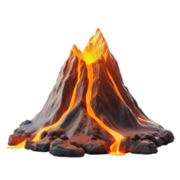 AI generated Volcanic eruption 3d icon isolated on transparent background png