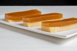 Sweet potato candy and cheese, it is a traditional Argentine dessert known by the name vigilante photo