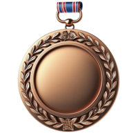 ai gerado bronze medalha isolado em uma transparente fundo png