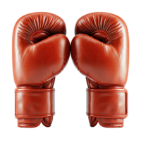 AI generated Pair of leather boxing gloves isolated on transparent background png