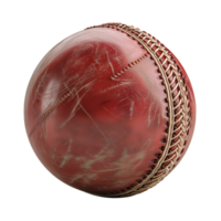 ai generiert 3d Rendern von ein rot Kricket Ball isoliert auf transparent Hintergrund png