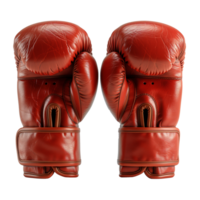 AI generated Pair of leather boxing gloves isolated on transparent background png