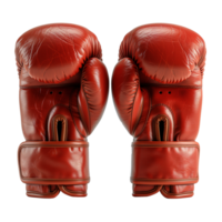 ai generado par de cuero boxeo guantes aislado en transparente antecedentes png