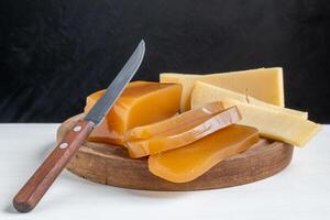 Sweet potato candy and cheese, it is a traditional dessert in Argentine gastronomy called vigilante photo