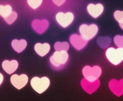 Blurred abstract background with bokeh hearts for valentines day. photo