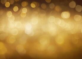 Golden abstract background with shiny golden floating bokeh. photo