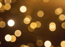 Golden abstract background with shiny golden floating bokeh. photo