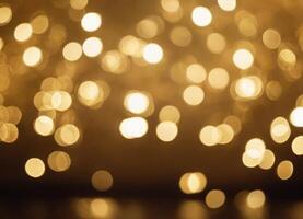 Golden abstract background with shiny golden floating bokeh. photo