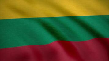 Lithuania Flag. Lithuanian flag waving animation. Seamless Looping Animation video