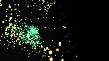 Abstract bokeh colored particles. Motion colors background, shining lights, sparks and particles video