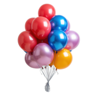 AI generated Colorful balloons bunch isolated on transparent background png