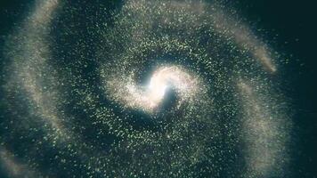 galáxia dentro profundo espaço. espiral galáxia, animação do leitoso caminho. vôo através Estrela Campos e nebulosas dentro espaço, revelador uma fiação espiral galáxia video