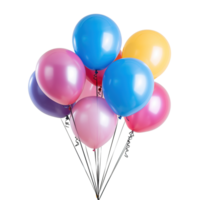 AI generated Colorful balloons bunch isolated on transparent background png