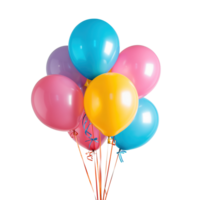 AI generated Colorful balloons isolated on transparent background png