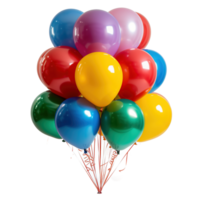 AI generated Colorful balloons isolated on transparent background png