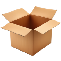 AI generated Open cardboard box isolated on transparent background png