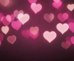 Blurred abstract background with bokeh hearts for valentines day. photo