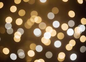 Golden blurred abstract background with golden bokeh photo