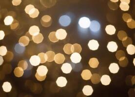 Luxury Blurred abstract background with gold and silver bokeh. photo