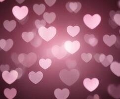 Luxury Blurred abstract background with bokeh hearts. photo