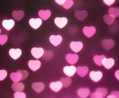 Blurred abstract background with bokeh hearts for valentines day. photo