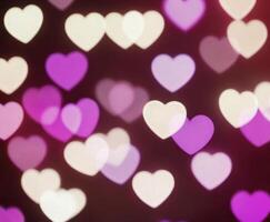 Wedding Pink Blurred abstract background with cute bokeh hearts. photo