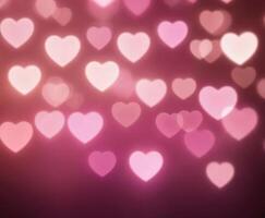 Blurred abstract background with bokeh hearts for valentines day. photo