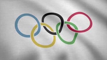 Olympic games flag waving animation video