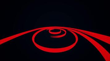 Chaotic abstract color lines isolated on black background. Loop animation. Red lines video