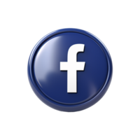 AI generated Facebook 3d icon isolated on transparent background png