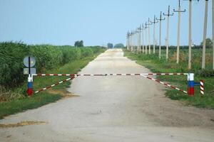 Road closed barrier photo