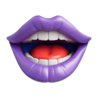 ai generado hermosa hembra labios icono aislado en transparente antecedentes png