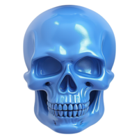 AI generated 3d icon skulls with blue color isolated on transparent background png