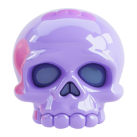 AI generated 3d icon of skulls isolated on transparent background png