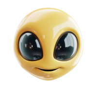 AI generated 3d icon alien face emoji isolated on transparent background png