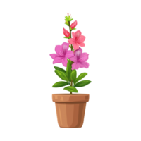 ai généré illustration de azalée fleurs isolé sur transparent Contexte png