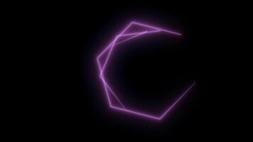 Neon hexagons abstract motion background. Seamless loop design. Video animation. Violet hexagons