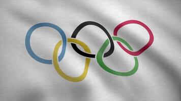 Olympic games flag waving animation video