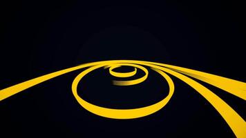 Chaotic abstract color lines isolated on black background. Loop animation. Yellow lines video