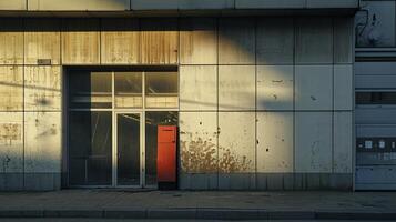 AI generated urban landscape abandoned office buildings economic downturn. photo
