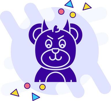 Demon freestyle solid Icon vector