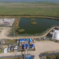 Equipment for the drying gas and condensate collection. Top view. photo