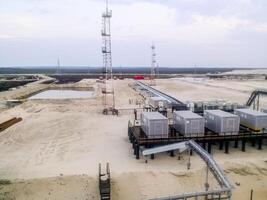 view of the site with compressors for liquefying associated petroleum gas. photo