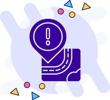 Warning freestyle solid Icon vector