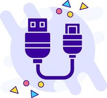 USB estilo libre sólido icono vector